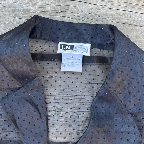 Sheer Black Button Down Shirt - Picture 2 of 4